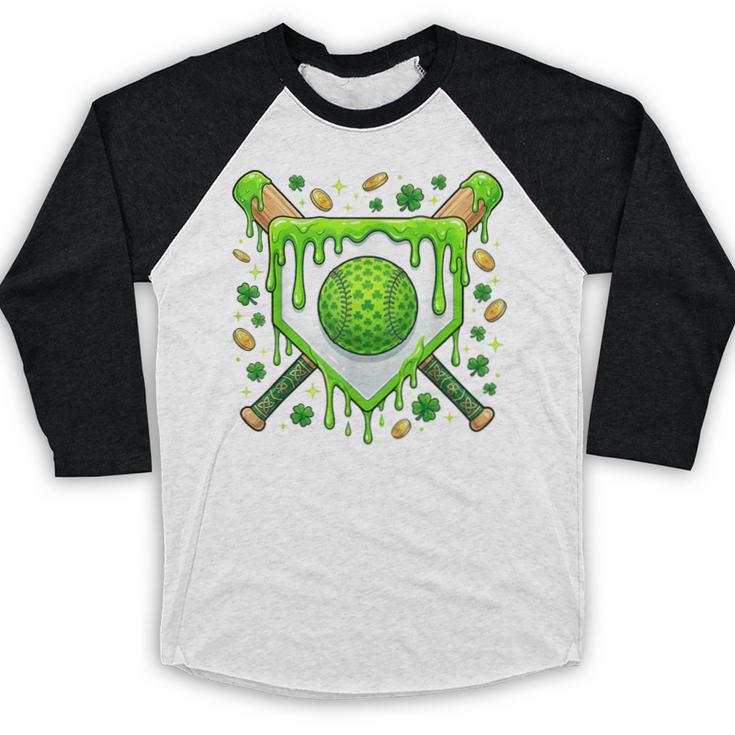 St Patrick Day Baseball Drip Ice Cream Boys Men Baseball Raglan Shirt St Patrick Day Baseball Drip Ice Cream Boys Men Baseball Raglan Shirt