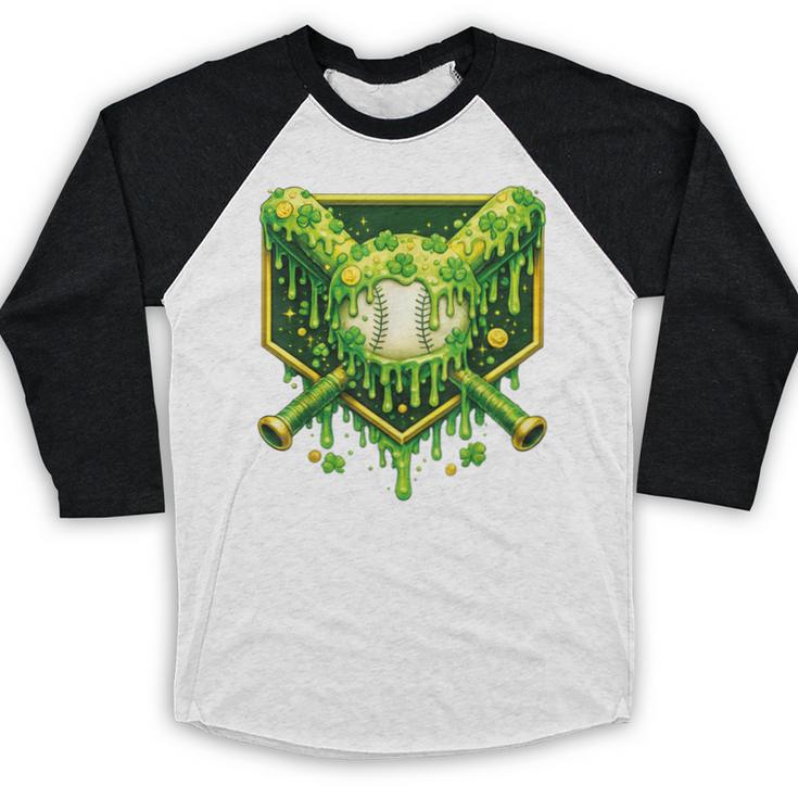 St Patrick's Day Baseball Boys Ice Cream Drip Youth Kids Baseball Raglan Shirt St Patrick's Day Baseball Boys Ice Cream Drip Youth Kids Baseball Raglan Shirt