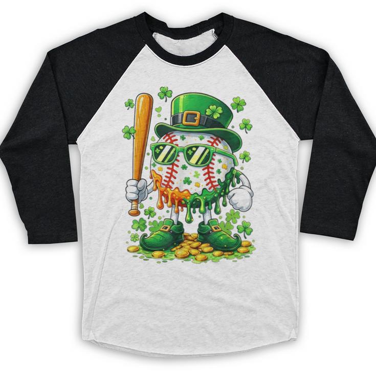 St Patricks Day Baseball Ice Cream Baseball Player Cartoon Baseball Raglan Shirt St Patricks Day Baseball Ice Cream Baseball Player Cartoon Baseball Raglan Shirt