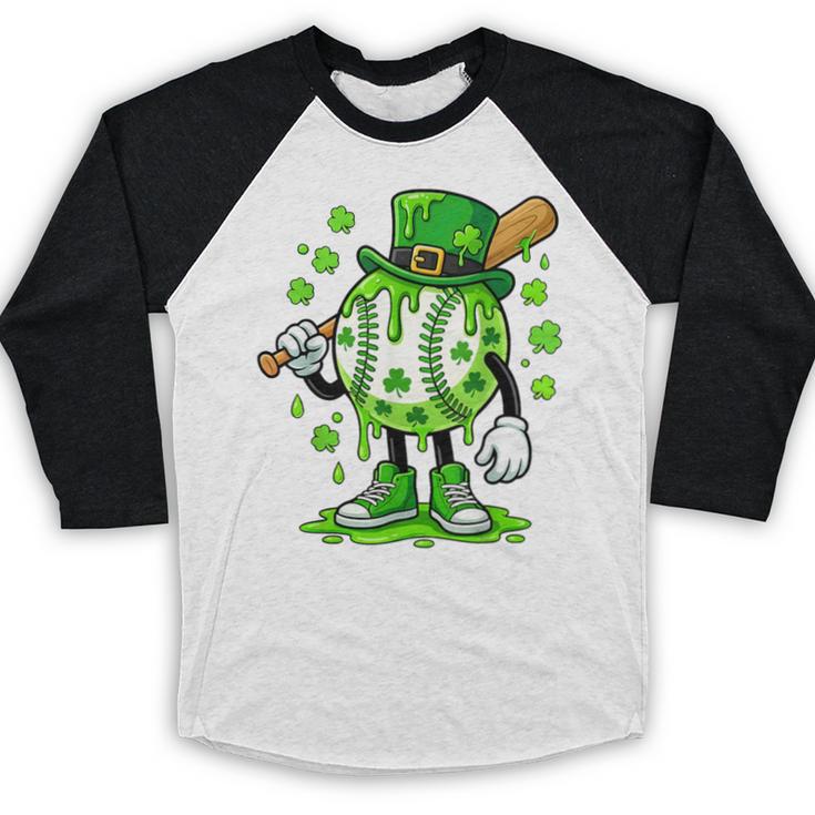St Patricks Day Shamrock Baseball Drip Icecream Irish Boys Baseball Raglan Shirt St Patricks Day Shamrock Baseball Drip Icecream Irish Boys Baseball Raglan Shirt