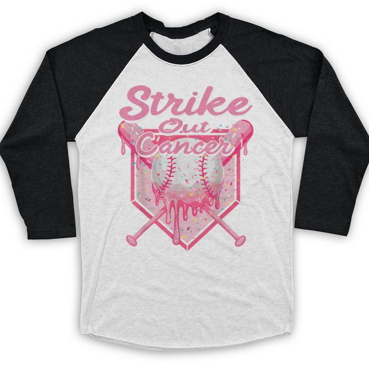Strike Out Breast Cancer Baseball Drip For Boys Youth Baseball Raglan Shirt Strike Out Breast Cancer Baseball Drip For Boys Youth Baseball Raglan Shirt