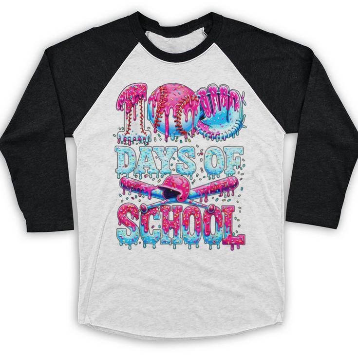 Survived 100 Days Of School Baseball Ice Cream Drip Boy Kids Baseball Raglan Shirt Survived 100 Days Of School Baseball Ice Cream Drip Boy Kids Baseball Raglan Shirt