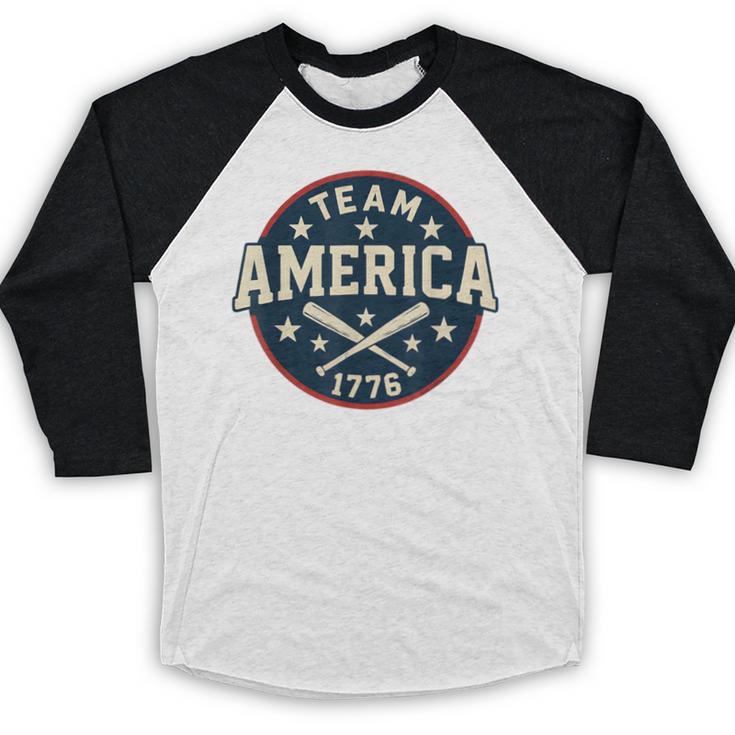 Team America 1776 4th Of July Patriotic Baseball Baseball Raglan Shirt Team America 1776 4th Of July Patriotic Baseball Baseball Raglan Shirt