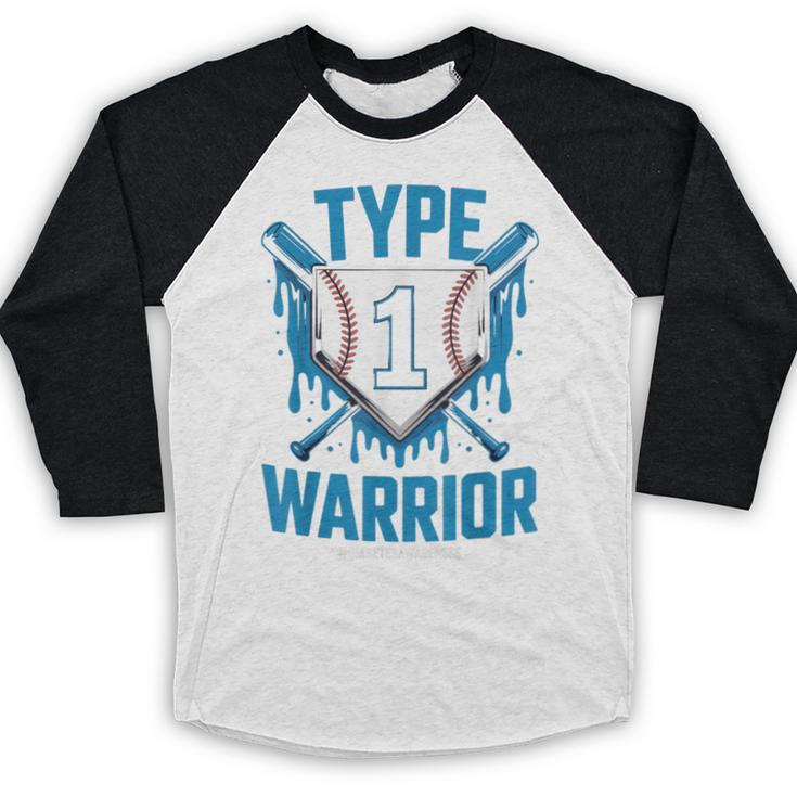 Type 1 Warrior Diabetes Awareness Baseball Enthusiasts Baseball Raglan Shirt