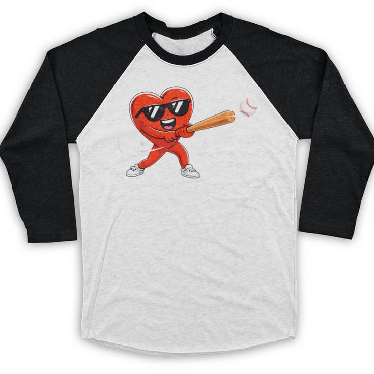 Valentine Baseball Heart Sport Valentines Day Men Boys Kids Baseball Raglan Shirt