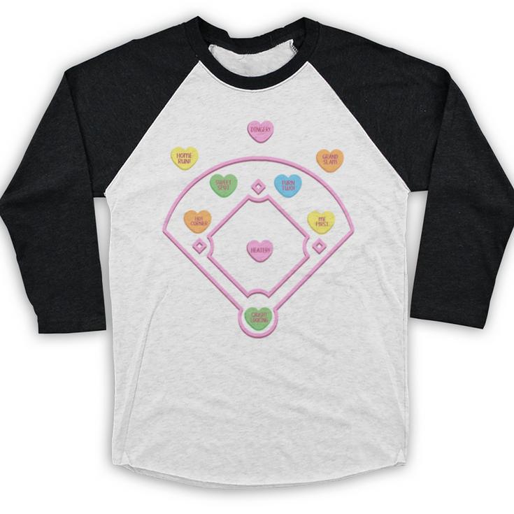 Valentine Heart Love Cute Baseball Softball Lover Sayings Baseball Raglan Shirt