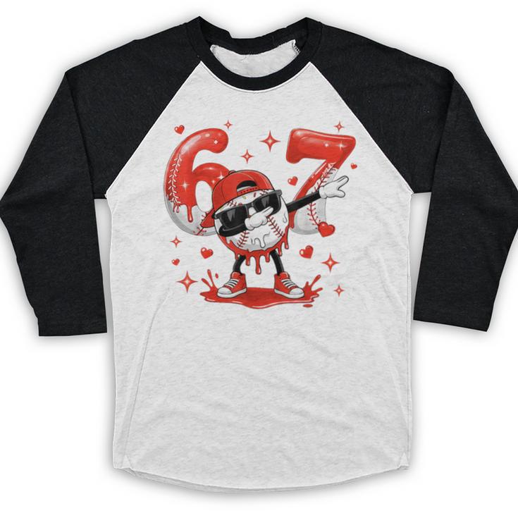 Valentines Day Six Seven Baseball 6 7 Meme Dab Heart Boys Baseball Raglan Shirt Valentines Day Six Seven Baseball 6 7 Meme Dab Heart Boys Baseball Raglan Shirt