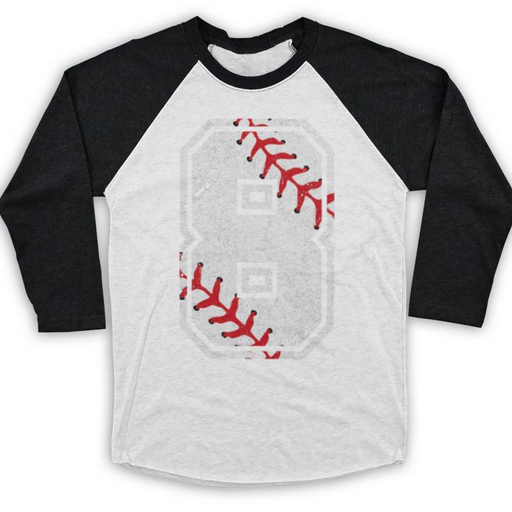 Vintage Baseball 8 Jersey Number 8 Baseball Raglan Shirt