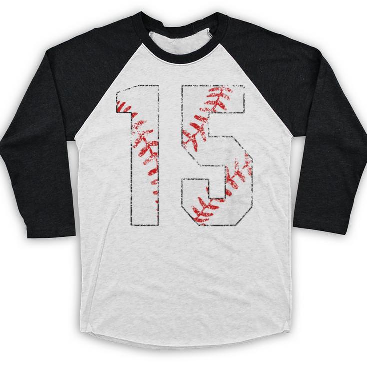 Vintage Distressed Baseball Number 15 Jersey Player Uniform Baseball Raglan Shirt Vintage Distressed Baseball Number 15 Jersey Player Uniform Baseball Raglan Shirt