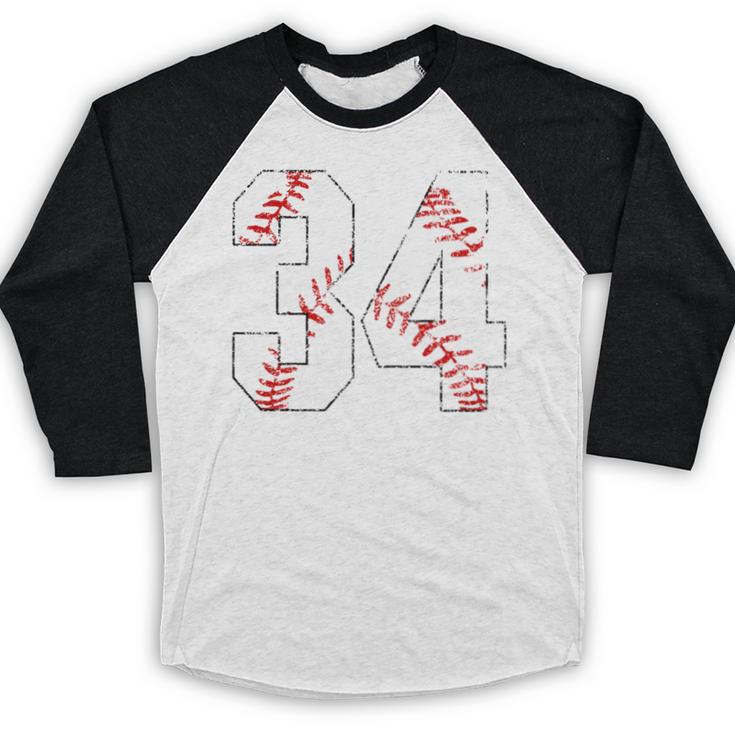 Vintage Distressed Baseball Number 34 Jersey Player Uniform Baseball Raglan Shirt Vintage Distressed Baseball Number 34 Jersey Player Uniform Baseball Raglan Shirt