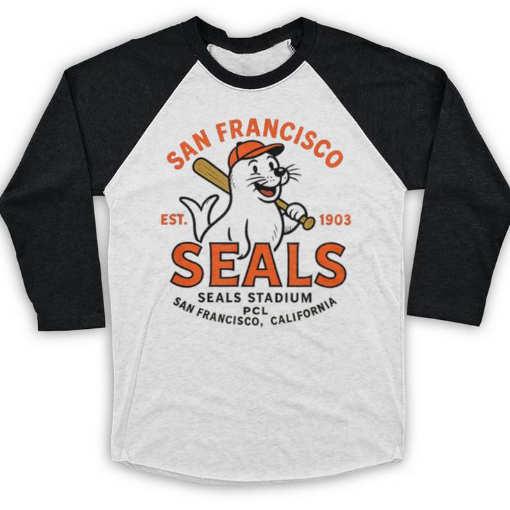 Vintage San Francisco Seals California Baseball Logo Baseball Raglan Shirt Vintage San Francisco Seals California Baseball Logo Baseball Raglan Shirt