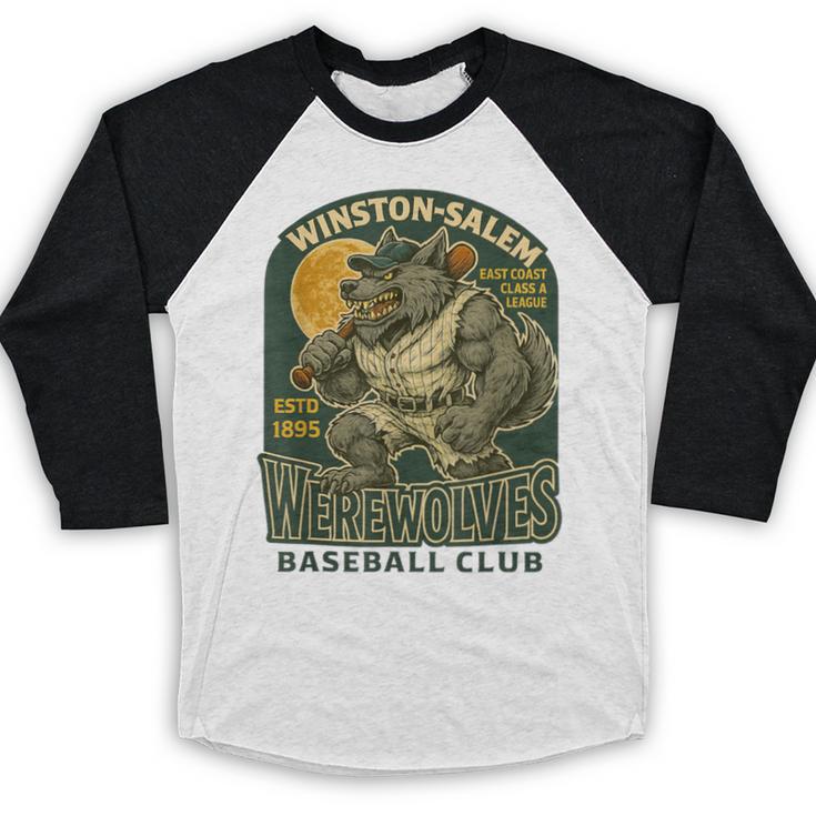 Winston-Salem Werewolves Minor League Baseball Club Baseball Raglan Shirt Winston-Salem Werewolves Minor League Baseball Club Baseball Raglan Shirt