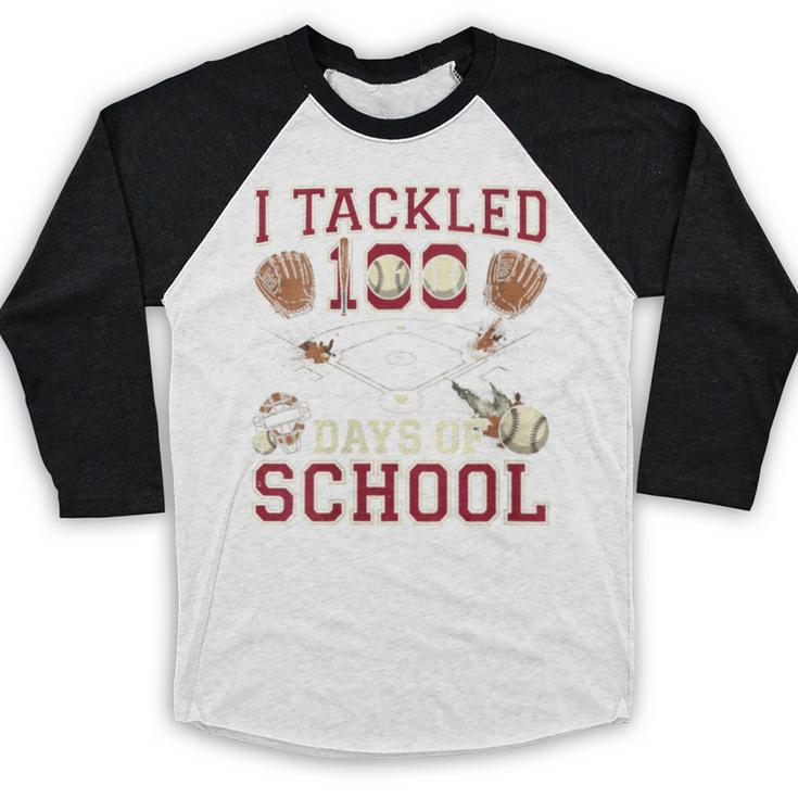 Women's 100 Days Of School Boys Kids Baseball Baseball Raglan Shirt