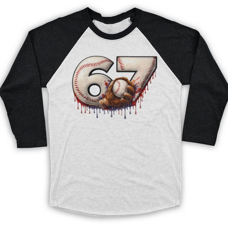 6 7 Six Seven American Baseball Graphic Baseball Raglan Shirt
