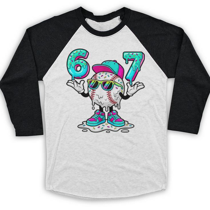 67 Baseball Drip Ice Cream 67 Baseball Men Boy Kids Baseball Raglan Shirt