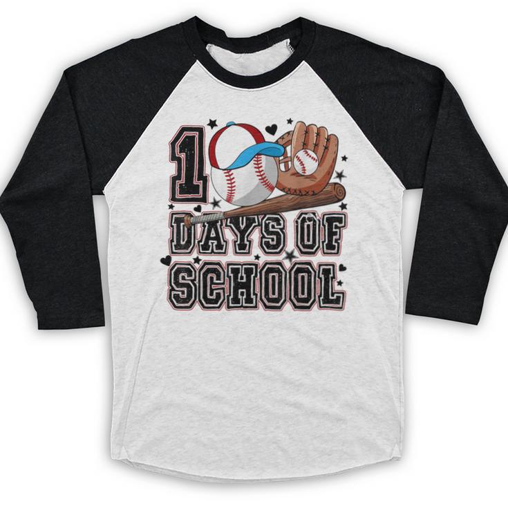 Baseball 100 Days Of School Happy 100th Day Teachers Kids Baseball Raglan Shirt