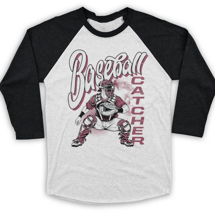 Baseball Catcher Gear Home Plate Premium Tri-Blend Baseball Raglan Shirt