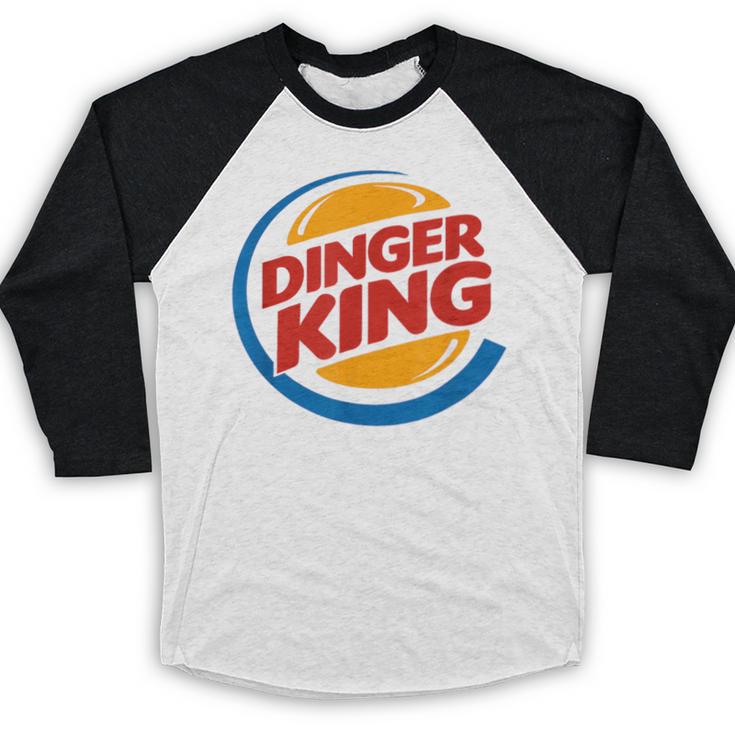 Baseball Dinger King Logo For Home Run Players And Fan Baseball Raglan Shirt