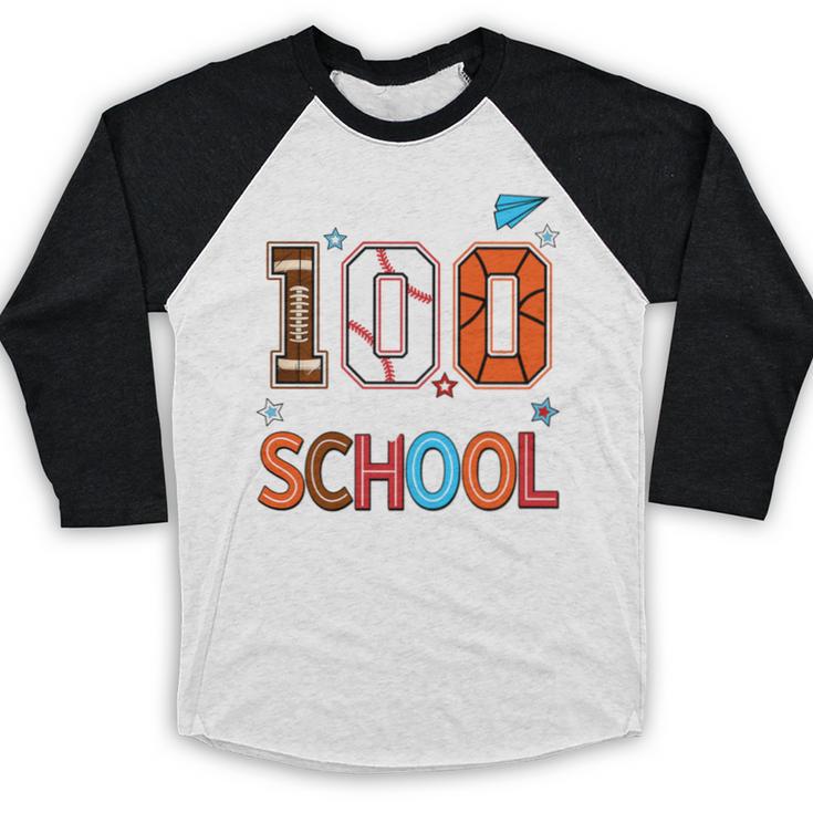 Baseball Football Basketball I Survived 100 Days Of School Baseball Raglan Shirt