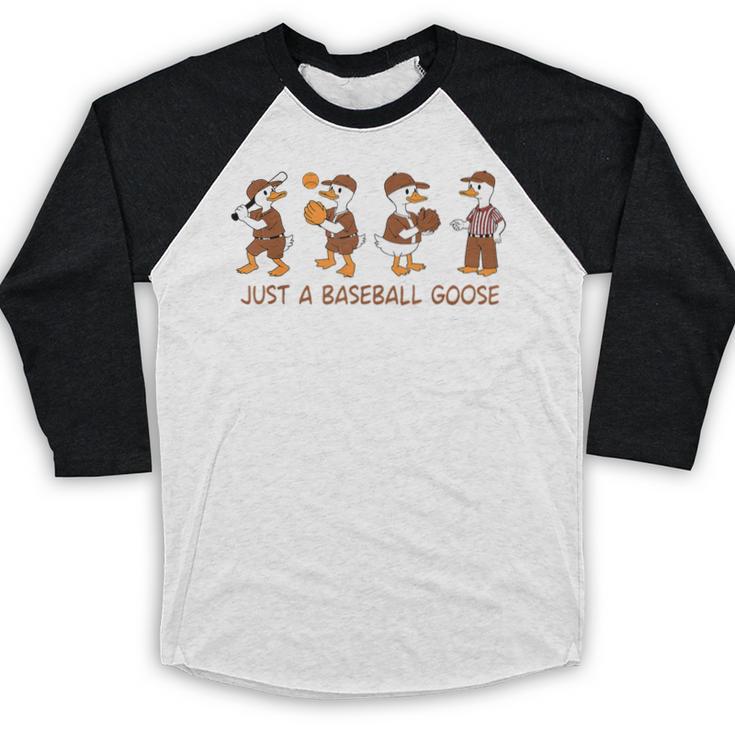 Baseball Goose Baseball Silly Goose Game Day Sports Baseball Raglan Shirt