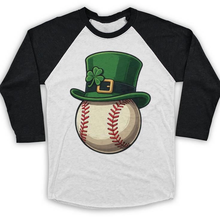 Baseball Leprechaun Hat Saint Patrick Retro Baseball Raglan Shirt