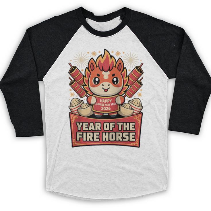 Chinese New Year 2026 Fire Horse Celebration Raglan Baseball Tee Baseball Raglan Shirt
