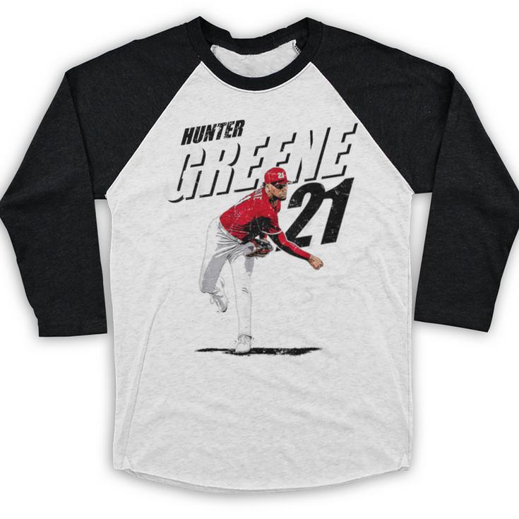 Hunter Greene Cincinnati MLB Baseball Players MLBHGR204M Baseball Raglan Shirt