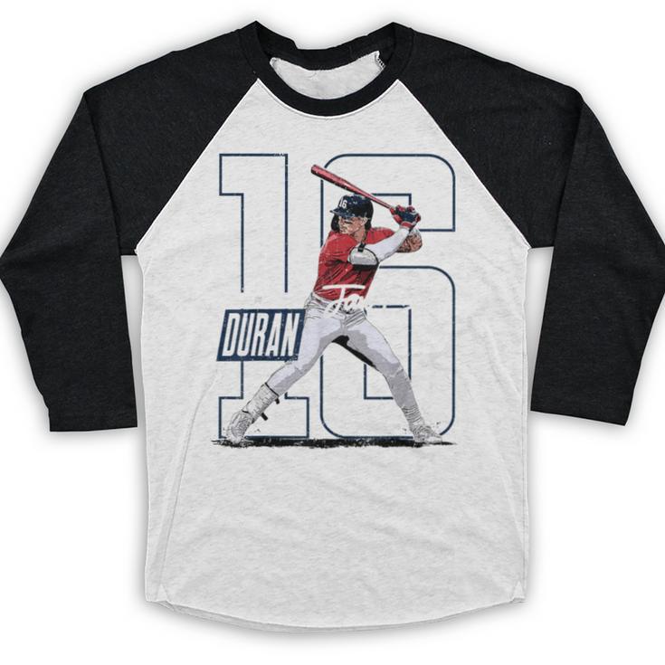 Jarren Duran Boston MLB Baseball Players MLBJDU202M Baseball Raglan Shirt