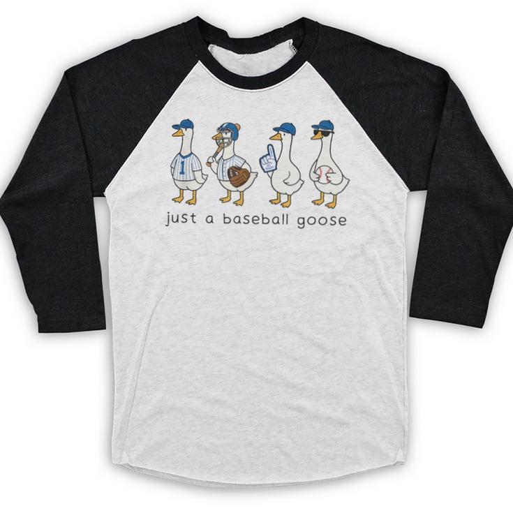 Just a Baseball GooseLife Is Better With Geese On Your Team Baseball Raglan Shirt