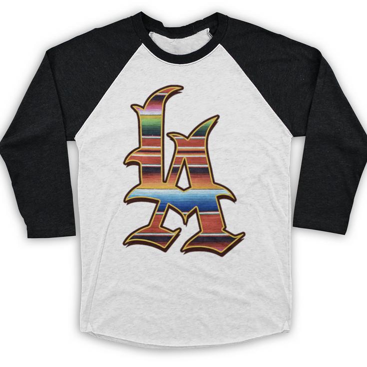 LA Sarape Los Angeles LA Sarape East LA Baseball Mexican Premium Tri-Blend Baseball Raglan Shirt