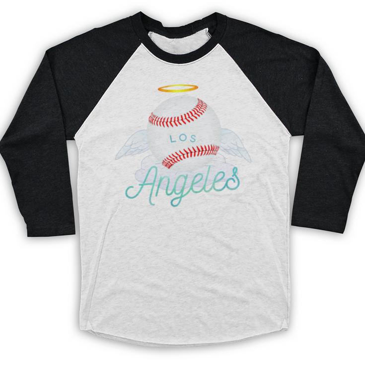 Los Angeles Angel Ball Tshirt Cool Baseball Team Premium Tri-Blend Baseball Raglan Shirt