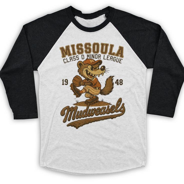 Missoula Mudweasels Retro Minor League Baseball Baseball Raglan Shirt