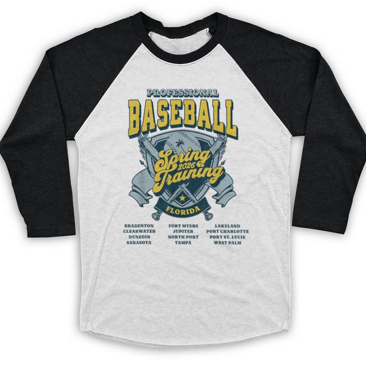 Professional Baseball Spring Training 2026 Florida Cities Baseball Raglan Shirt