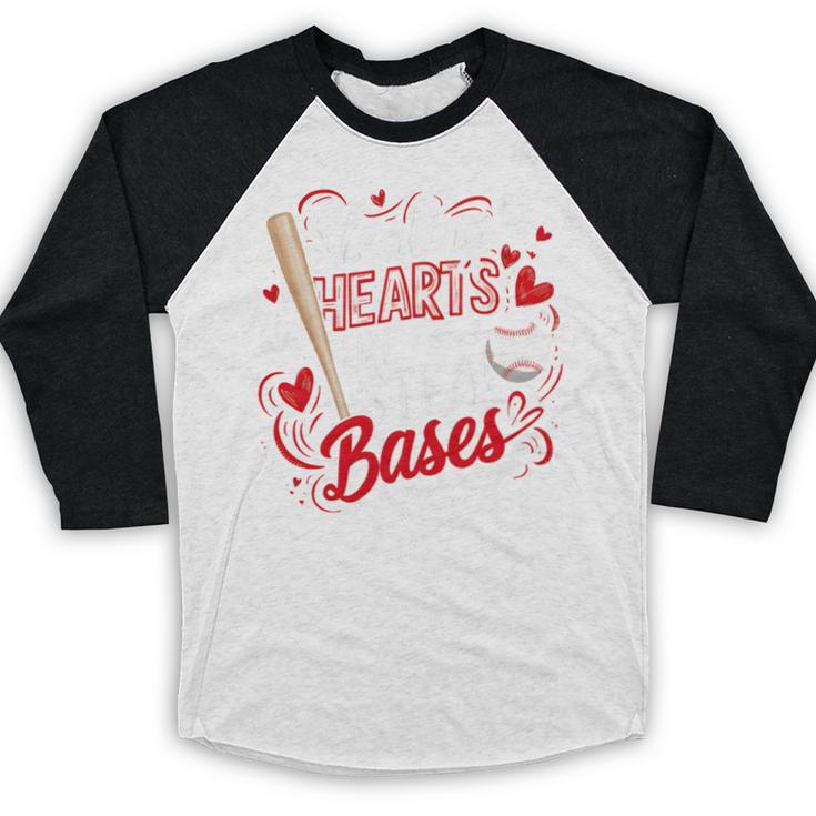 Stealing Hearts Like I Steal Bases Softball Baseball Batter Baseball Raglan Shirt
