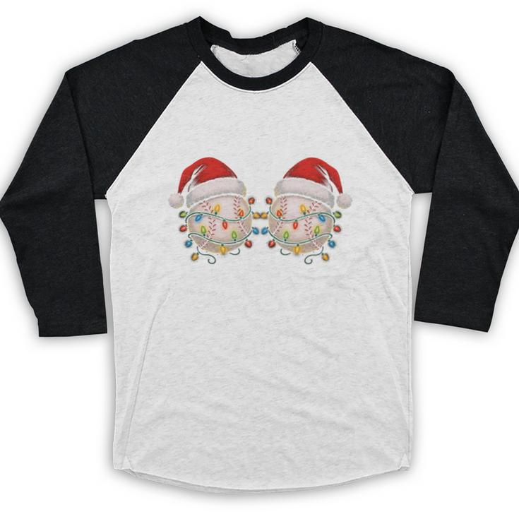 Stop Staring At My Balls Comedy Christmas Baseball Baseball Raglan Shirt