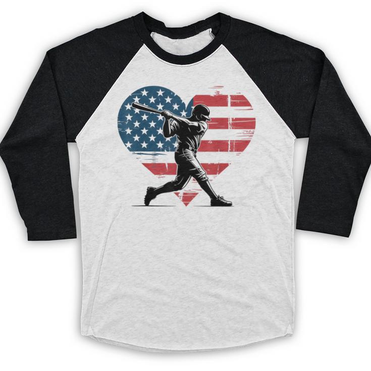 Valentines Baseball Batter Silhouette Heart Men Boys Kid Baseball Raglan Shirt