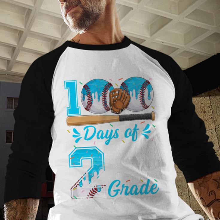 100 Days Of 2nd Grade Baseball 100th Day Of School Boys Kids Baseball Raglan Shirt