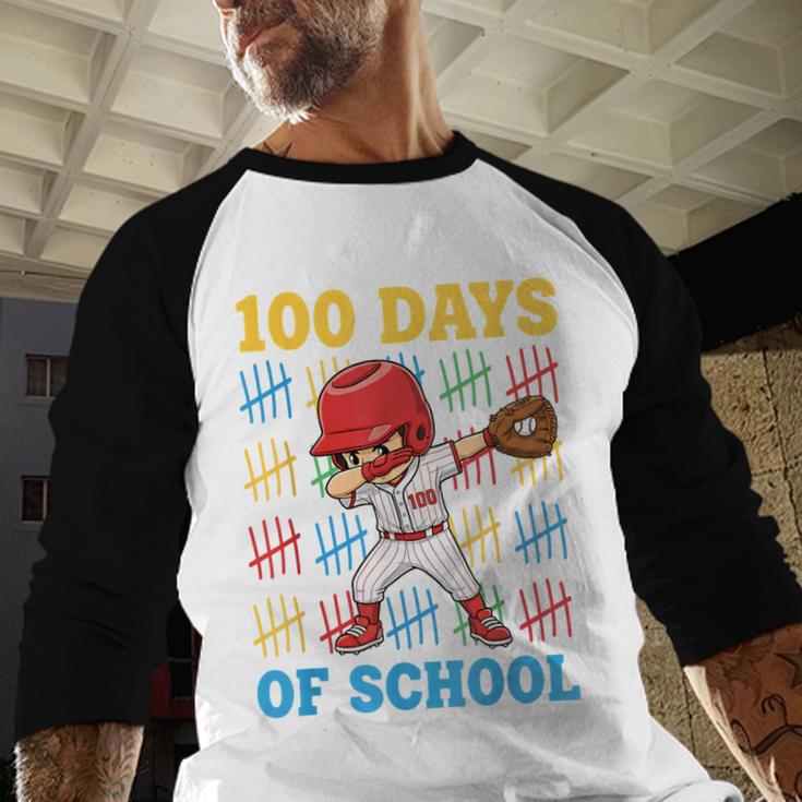 100 Days Of School Baseball Bat 100th Day Of School Boys Baseball Raglan Shirt
