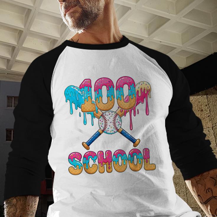 100 Days Of School Baseball Boys Kids 100th Day Of School Baseball Raglan Shirt