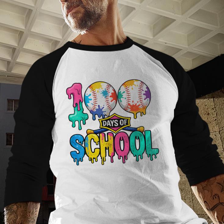 100 Days Of School Baseball Boys Kids Colorful 100th Day Baseball Raglan Shirt 100 Days Of School Baseball Boys Kids Colorful 100th Day Baseball Raglan Shirt