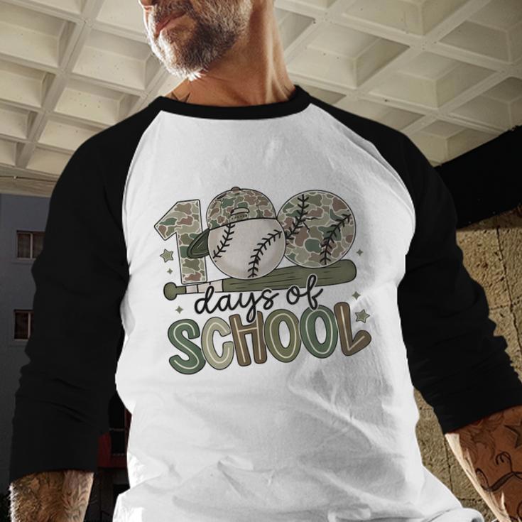 100 Days Of School Baseball Camo Celebration Baseball Raglan Shirt 100 Days Of School Baseball Camo Celebration Baseball Raglan Shirt