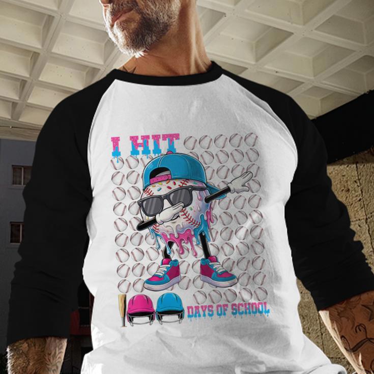 100 Days Of School Baseball Drip Boys Kids 100th Day School Baseball Raglan Shirt