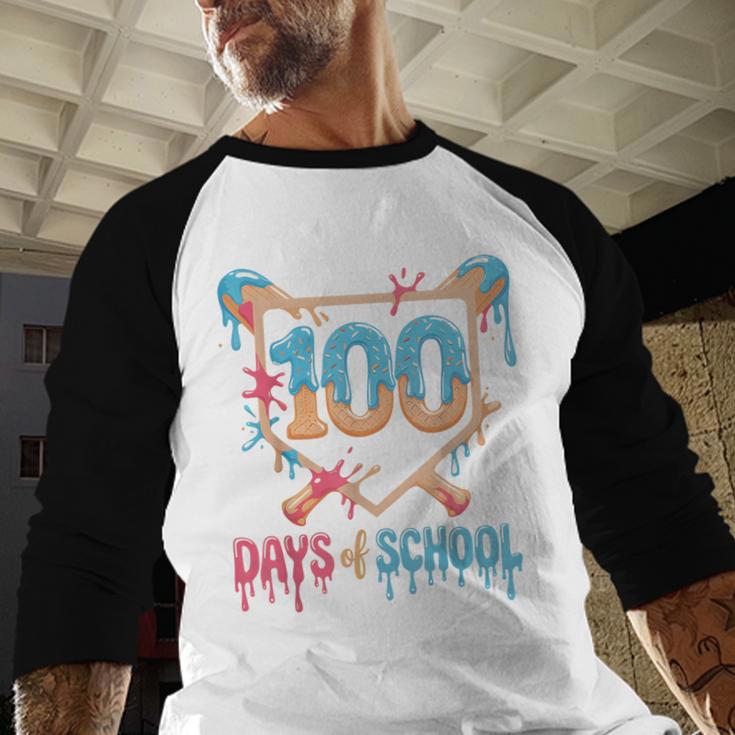 100 Days Of School Baseball Drip 100 Days Of School Baseball Raglan Shirt