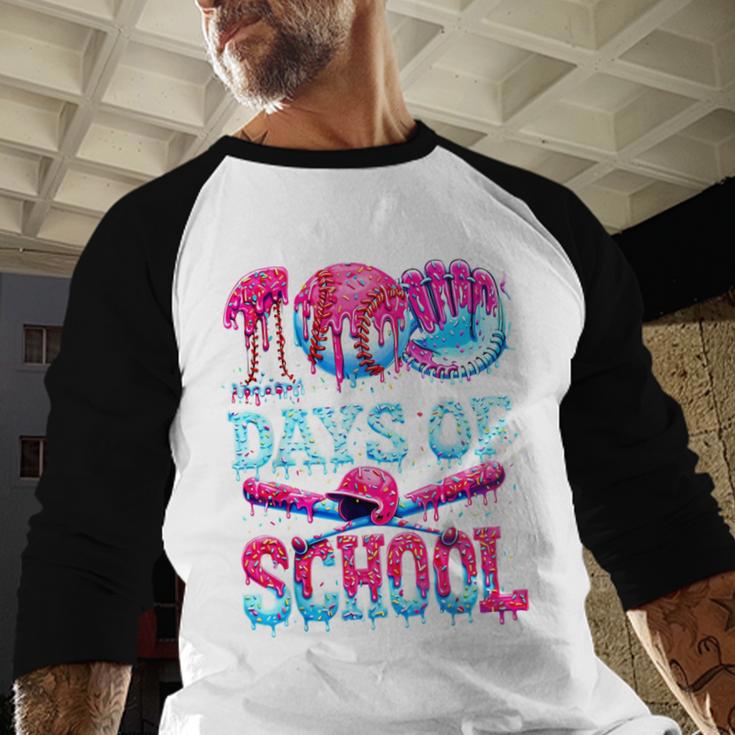 100 Days Of School Baseball Ice Cream Drip For Boys Kid Baseball Raglan Shirt 100 Days Of School Baseball Ice Cream Drip For Boys Kid Baseball Raglan Shirt