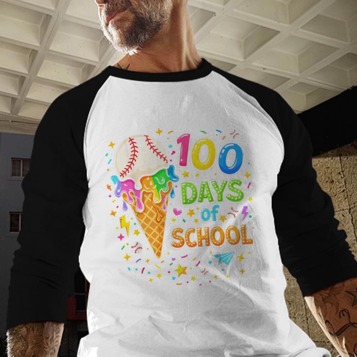 100 Days Of School Baseball Ice Cream Drip Boys Kids Player Baseball Raglan Shirt 100 Days Of School Baseball Ice Cream Drip Boys Kids Player Baseball Raglan Shirt