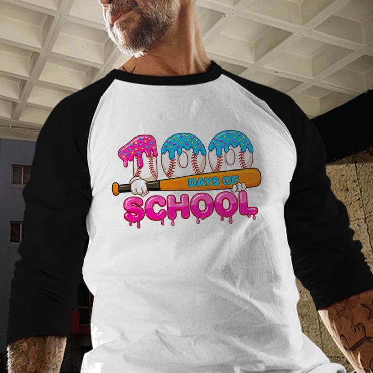 100 Days Of School Baseball Ice Cream Drip For Teacher Kid Baseball Raglan Shirt 100 Days Of School Baseball Ice Cream Drip For Teacher Kid Baseball Raglan Shirt
