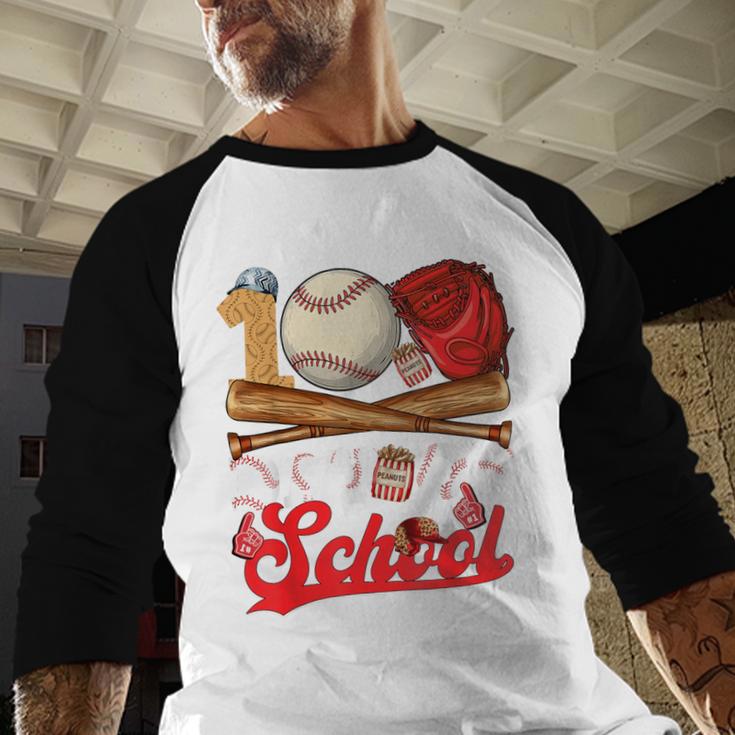 100 Days Of School Baseball Player Sports Game Teacher Kid Baseball Raglan Shirt 100 Days Of School Baseball Player Sports Game Teacher Kid Baseball Raglan Shirt
