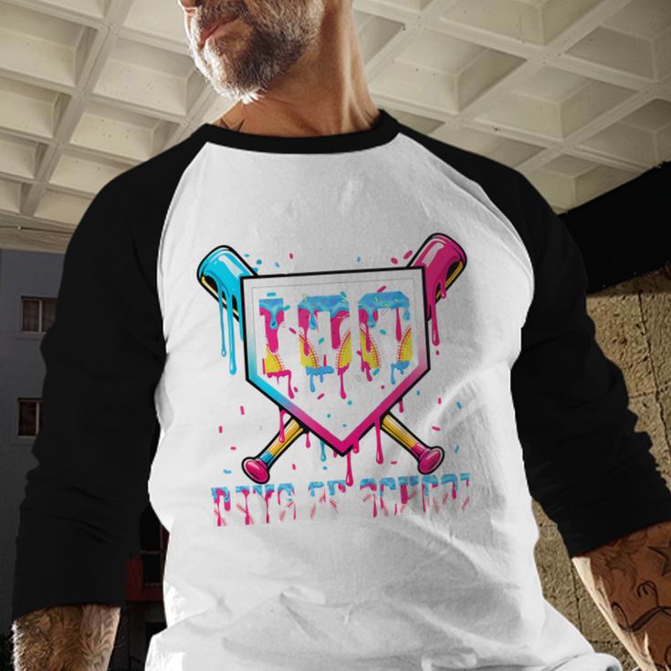 100 Days Of School Boy Kids Baseball Ice Cream Drip Teacher Baseball Raglan Shirt