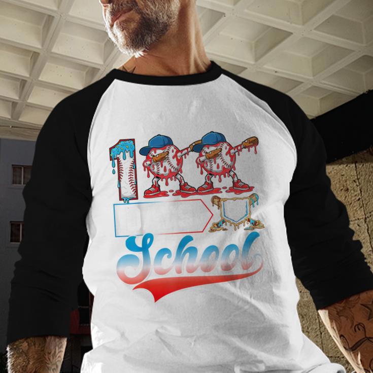 100 Days Of School Boys Baseball Drip 100th Day Dabbing Ball Baseball Raglan Shirt 100 Days Of School Boys Baseball Drip 100th Day Dabbing Ball Baseball Raglan Shirt