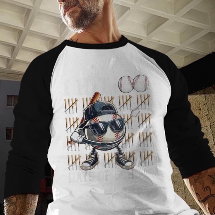 100 Days Of School Boys Kids 100th Day Balls Baseball Kids Baseball Raglan Shirt
